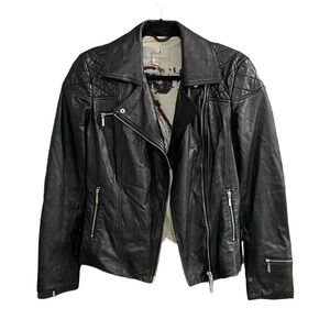 DANIER BLINK Leather Moto Biker Jacket Black XS